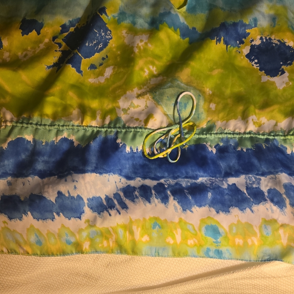 Chaps Tie-Dye Print Blouse Top XL Blue Green Yellow - Picture 5 of 7